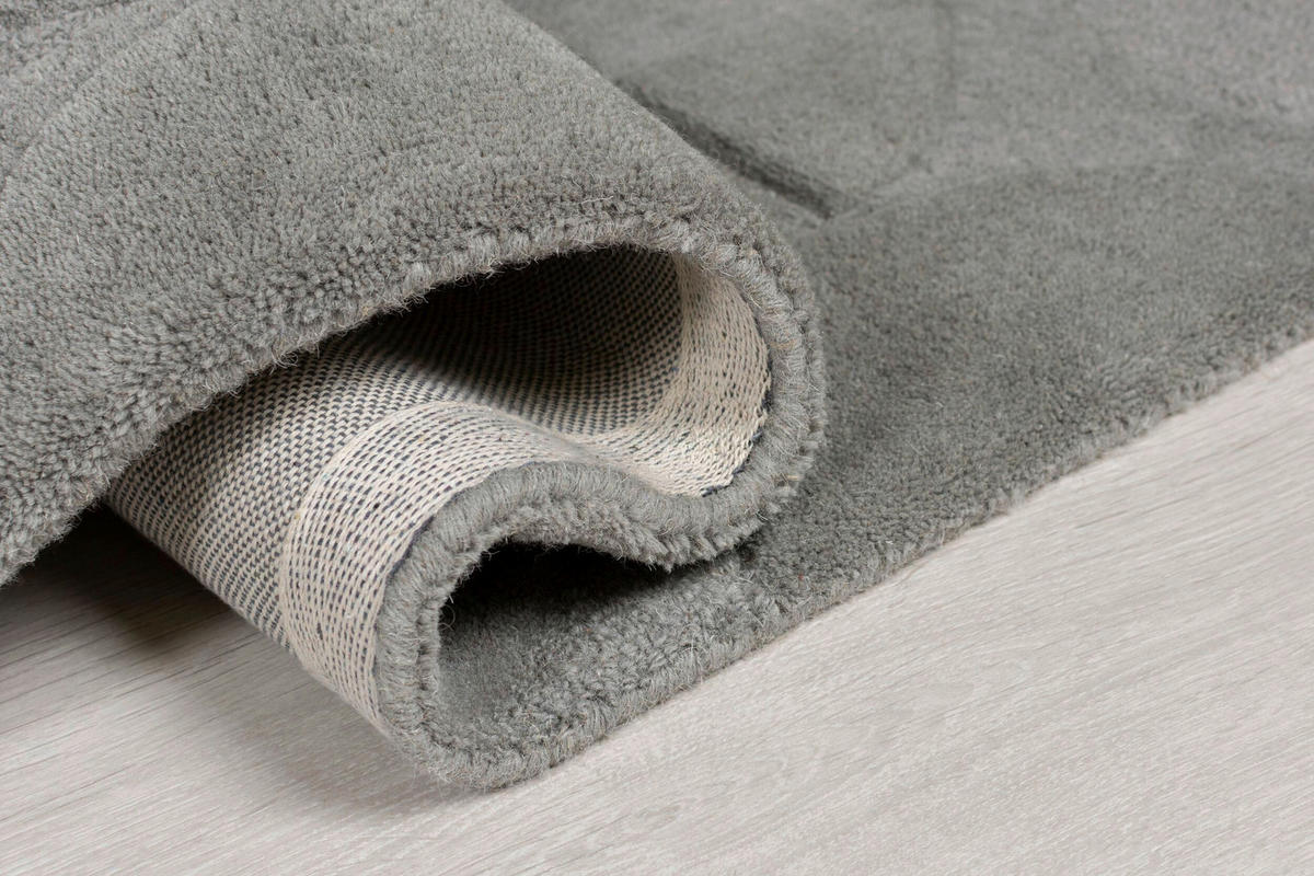 WOLLTEPPICH 160/160 cm Moderno Grau  - Grau, Basics, Textil (160/160cm)