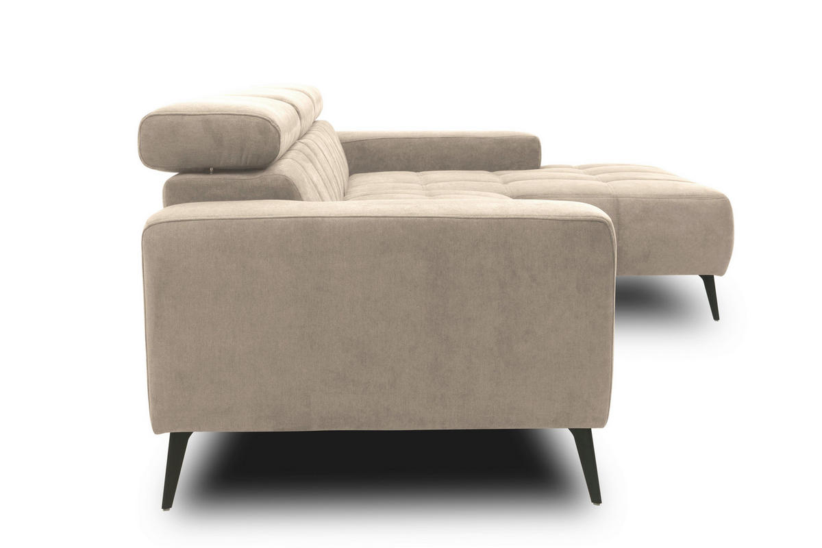 ECKSOFA TRENTO Taupe Mikrofaser  - Taupe/Dunkelgrau, MODERN, Textil/Metall (287/175cm) - MID.YOU