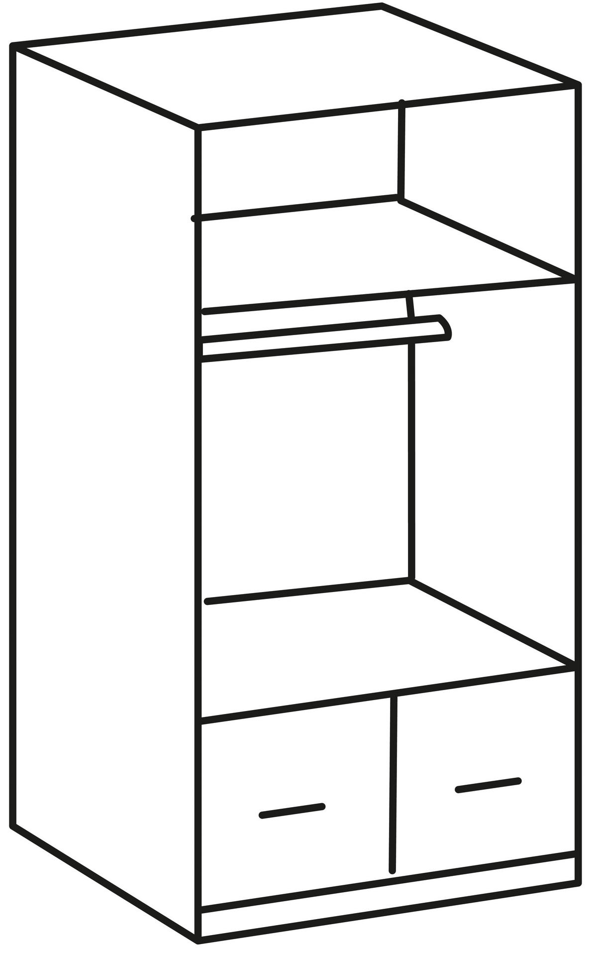 DREHTÜRENSCHRANK in Weiss  - Weiss/Alufarben, Konventionell, Glas/Holzwerkstoff (90/199/58cm) - MID.YOU
