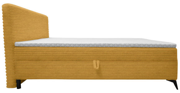 BOXBETT 160/200 cm in Senfgelb - Senfgelb/Schwarz, Design, Holz/Holzwerkstoff (160/200cm) - Xora
