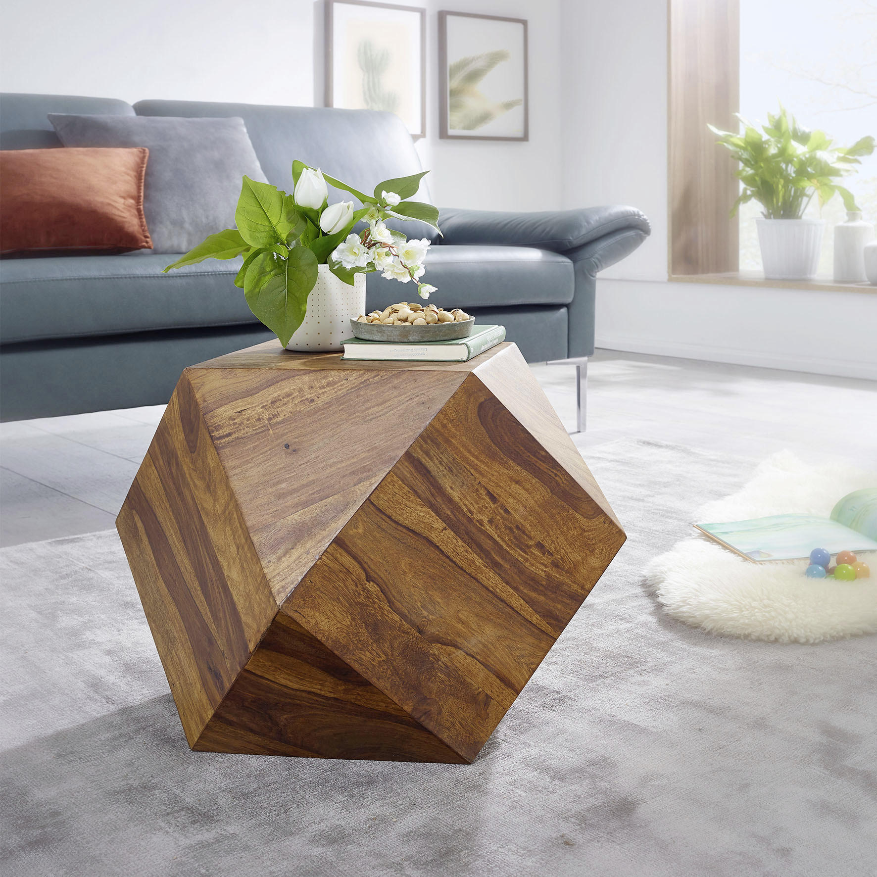 COUCHTISCH Sheesham massiv 57/42,50/57 cm Sheeshamfarben  - Sheeshamfarben, MODERN, Holz (57/42,50/57cm) - MID.YOU