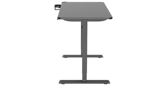 SCHREIBTISCH 120/60/70-115 cm Schwarz elektrisch höhenverstellbar  - Schwarz, Design, Holzwerkstoff/Kunststoff (120/60/70-115cm) - Novel
