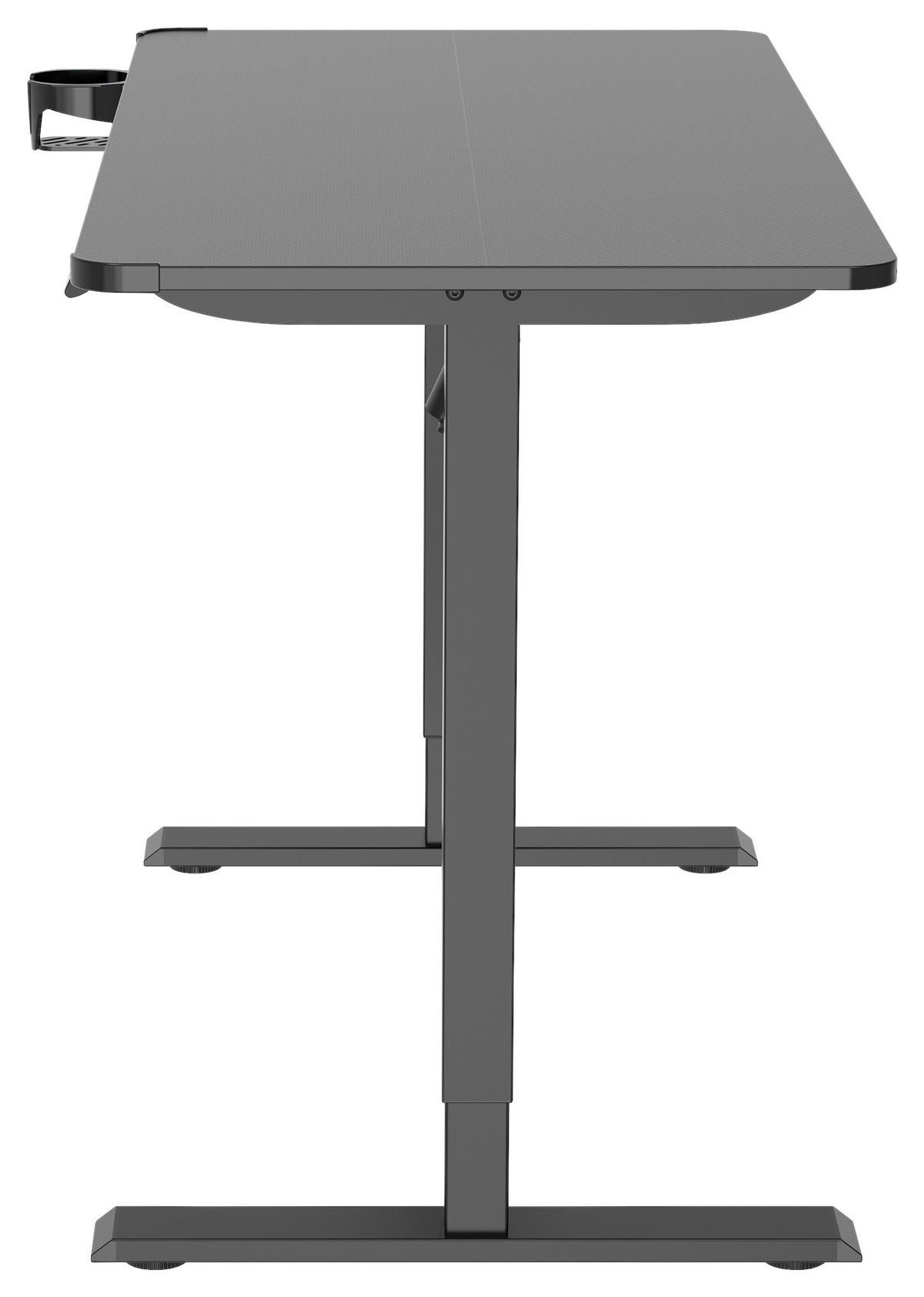 Masă De Scris, metal, plastic, material pe bază de lemn - negru, Design, plastic/metal (120/70-115/60cm) - Novel