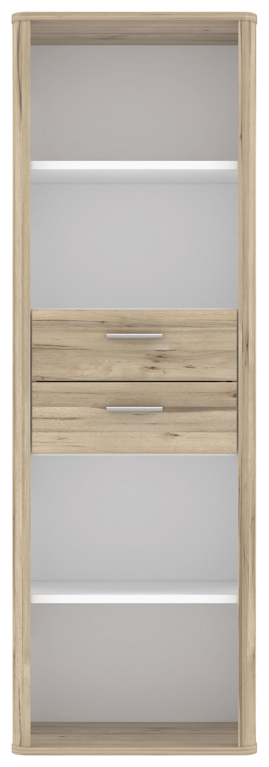 REGAL bijela, boje hrasta  drvni materijal  - bijela/srebrne boje, Moderno, drvni materijal/plastika (65,5/198,3/41,3cm) - Hom`in