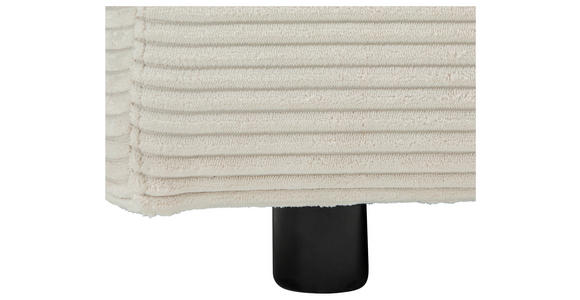 ECKSOFA  in Cord Creme  265/224 cm  - Creme/Schwarz, Design, Kunststoff/Textil (265/224cm) - Hom`in
