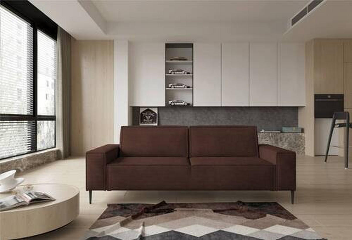 SCHLAFSOFA in Webstoff Dunkelbraun  - Dunkelbraun/Schwarz, Design, Textil/Metall (240/89/103cm) - Ti'me