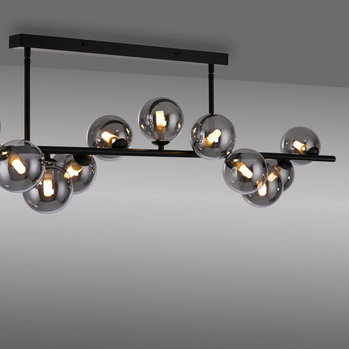 LED-DECKENLEUCHTE 118/23/34 cm   - Schwarz, Design, Glas/Kunststoff (118/23/34cm) - Schöner Wohnen