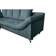 ECKSOFA Blau Struktur  inkl. Rückenkissen, Bettkasten, Schlaffunktion, Rücken echt, Liegefläche im Originalstoff  - Blau/Schwarz, KONVENTIONELL, Textil/Metall (194/274cm) - Carryhome