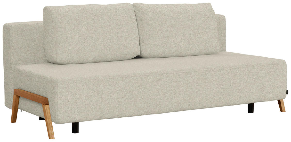 SCHLAFSOFA  mit Stoffauswahl, Liegefunktion, Schlafen auf Sitzhöhe Teddystoff Ecru  - Ecru/Naturfarben, Design, Holz/Textil (211/88/102cm) - Niels Andersson