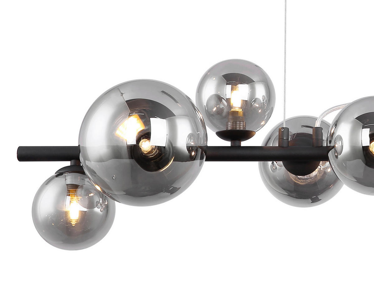 LED-HÄNGELEUCHTE 87/34,5/120 cm  - Schwarz, Design, Glas/Metall (87/34,5/120cm) - Dieter Knoll