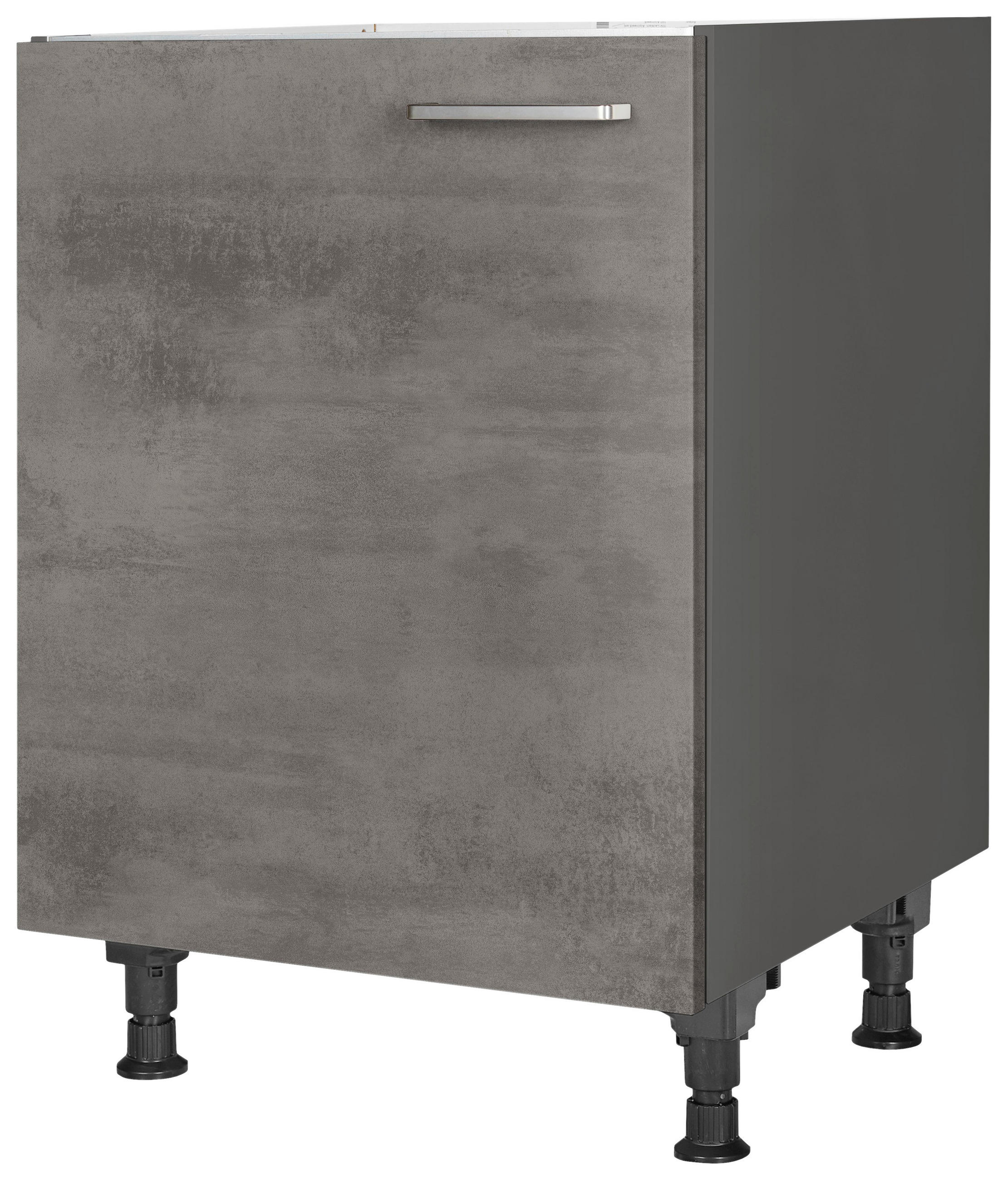 SPÜLENUNTERSCHRANK 60/87/56 cm  in Schieferfarben  - Schieferfarben/Edelstahlfarben, MODERN, Holzwerkstoff/Metall (60/87/56cm) - Nobilia