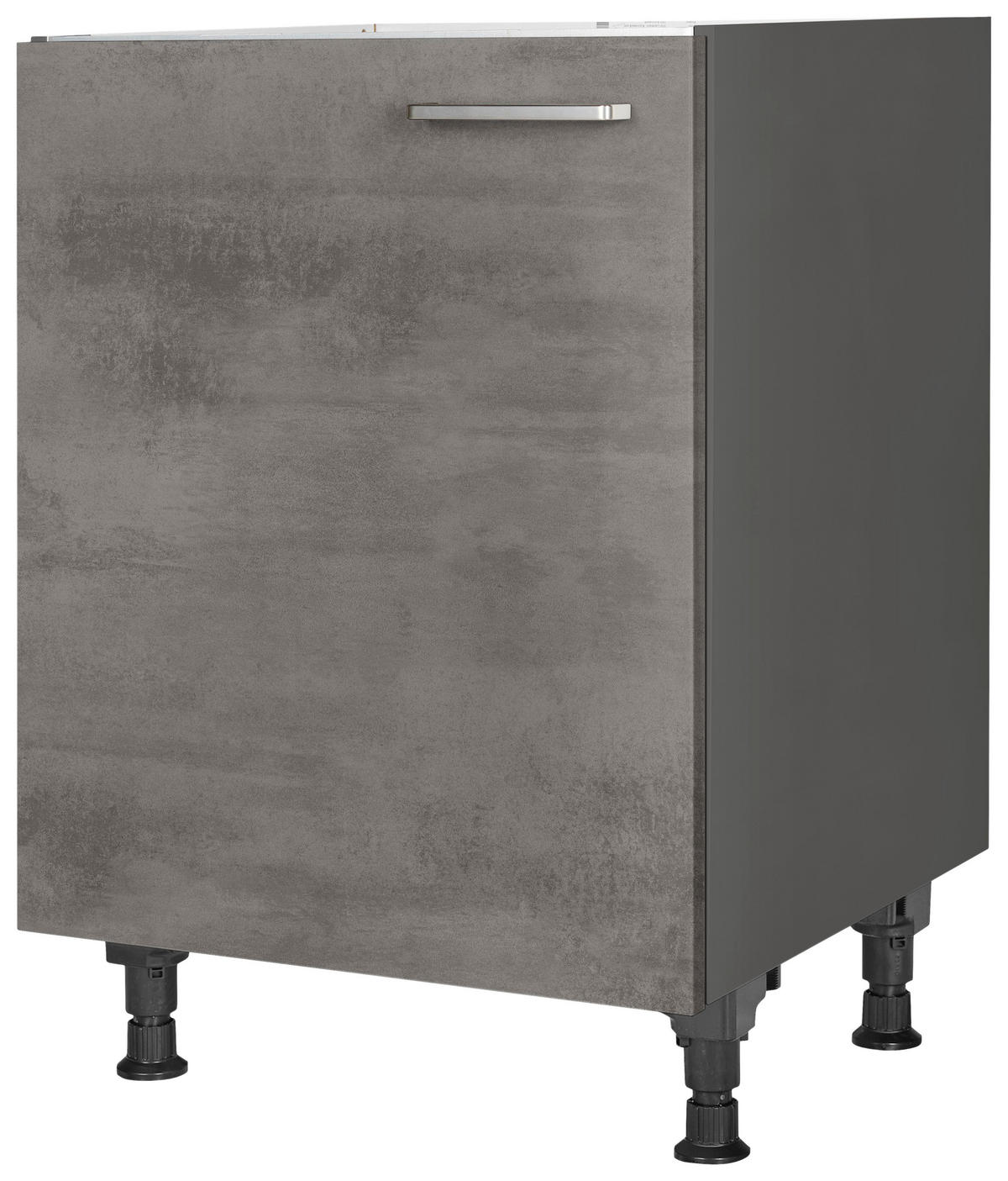 SPÜLENUNTERSCHRANK 60/87/56 cm  in Schieferfarben  - Schieferfarben/Edelstahlfarben, MODERN, Holzwerkstoff/Metall (60/87/56cm) - Nobilia