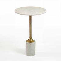 BEISTELLTISCH 37/37/56 cm WL7.477 Weiß rund  - Goldfarben/Weiß, Design, Stein/Metall (37/37/56cm) - MID.YOU