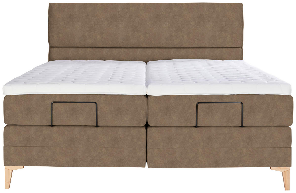 BOXSPRINGBETT 180/200 cm  in Braun  - Eichefarben/Braun, KONVENTIONELL, Holz/Textil (180/200cm) - Voleo