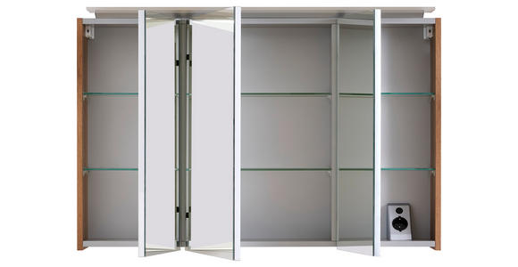 SPIEGELSCHRANK 100/64/15 cm  - Eichefarben/Silberfarben, KONVENTIONELL, Glas/Holzwerkstoff (100/64/15cm) - Novel