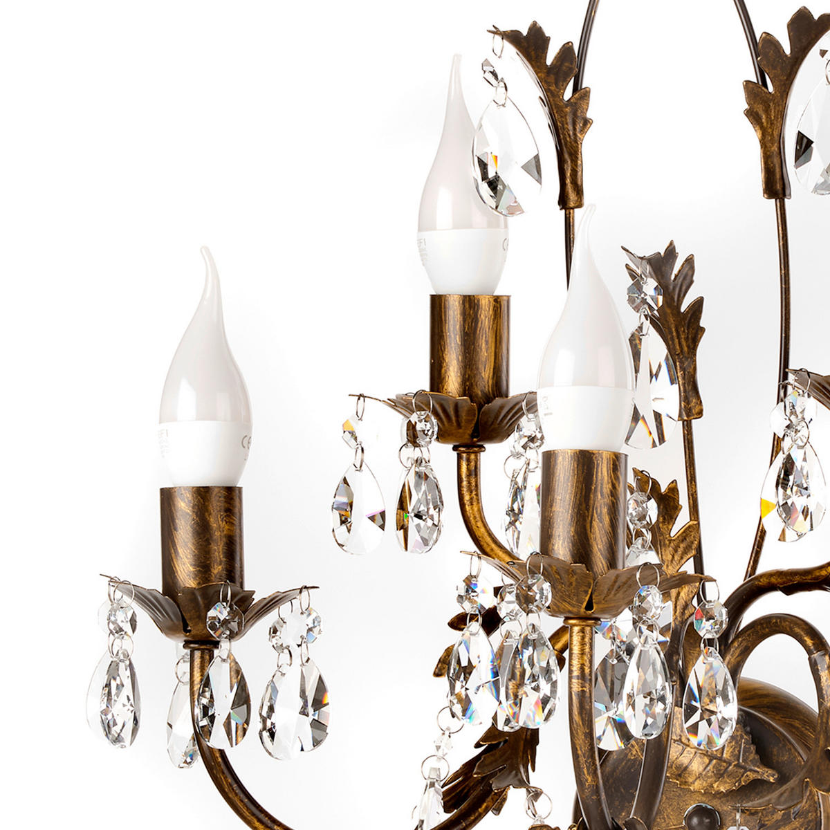 WANDLEUCHTE 45/32/50 cm   - Cognac, KONVENTIONELL, Glas/Metall (45/32/50cm)