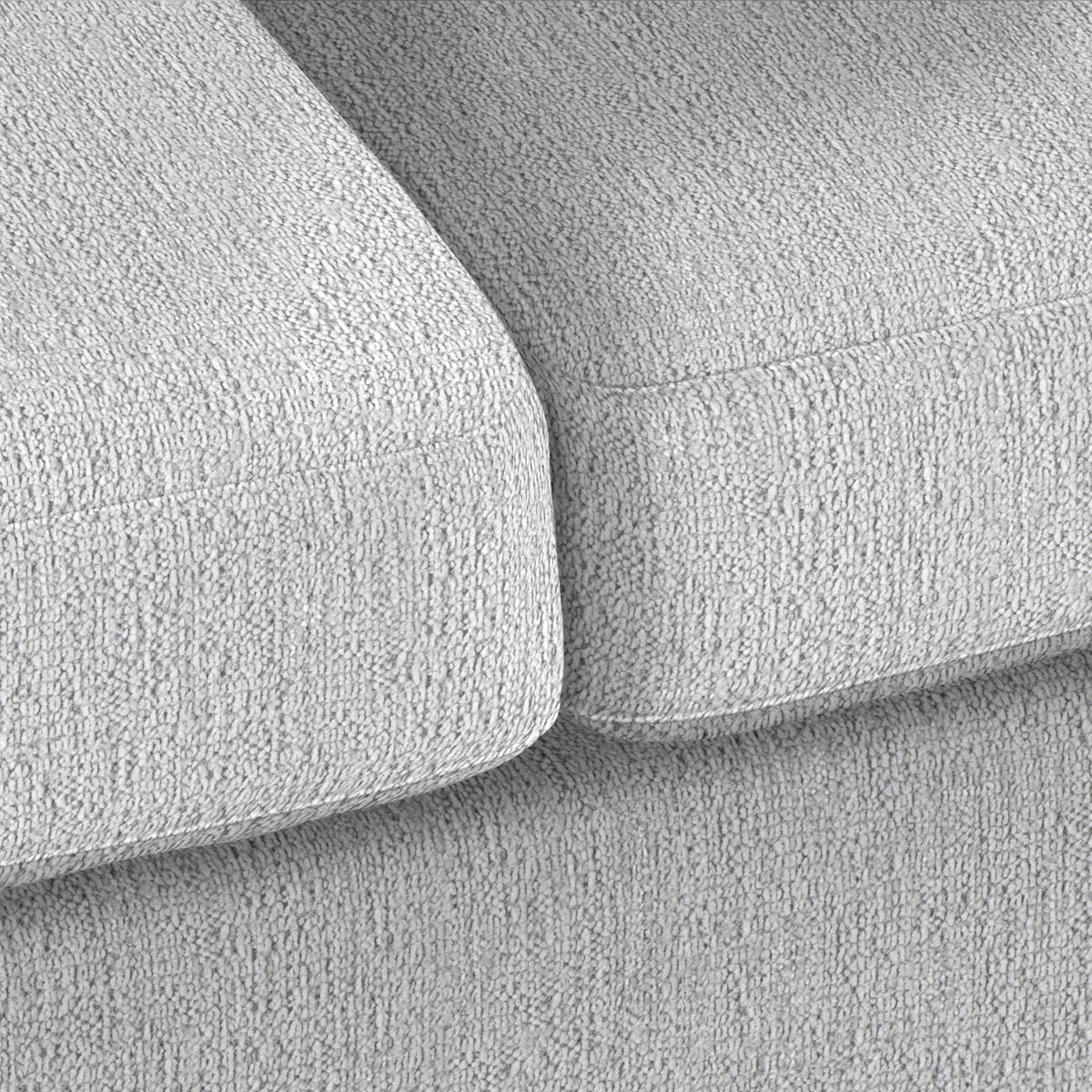 2-SITZER-SOFA in chenille couleur argentée  - couleur écru/couleur argentée, textile/bois (190/70-85/95cm) - MID.YOU