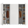 KLEIDERSCHRANK  in Weiß  - Alufarben/Weiß, KONVENTIONELL, Holzwerkstoff/Kunststoff (267/205/57cm) - Carryhome