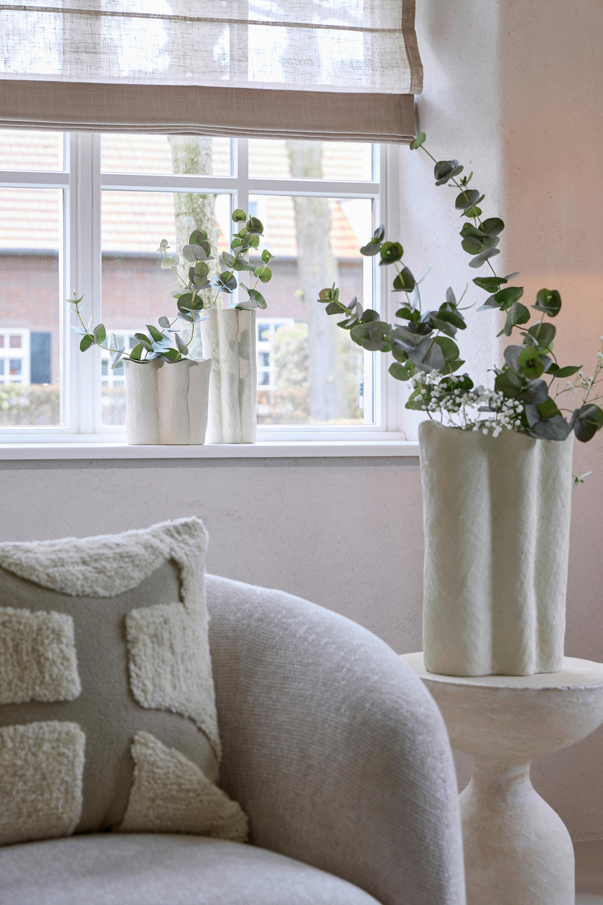 DEKOVASE  - Creme, Basics, Keramik (19,5/10,5/18,5cm) - Light & Living