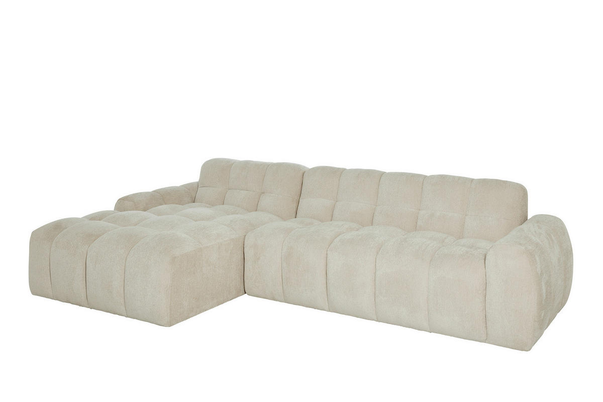 ECKSOFA RELAX BUBBLE CORNER L-L EU Beige Bouclé  - Beige/Schwarz, MODERN, Holz/Kunststoff (305/159cm) - Livetastic