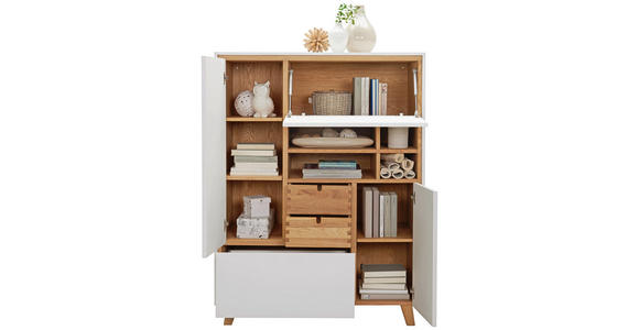 KOMMODE 105,4/142,3/48 cm - Eichefarben/Weiß, Design, Holz/Holzwerkstoff (105,4/142,3/48cm) - Novel