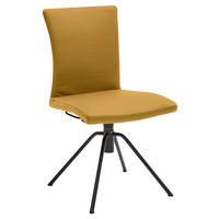 STUHL Echtleder Gelb  - Gelb/Schwarz, Design, Leder/Metall (52/91/58cm) - Musterring