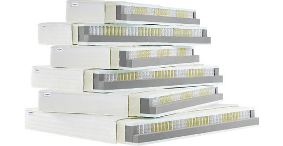 TASCHENFEDERKERNMATRATZE 120/200 cm Höhe ca. 23 cm  - Weiß, KONVENTIONELL, Textil (120/200cm) - Sleeptex