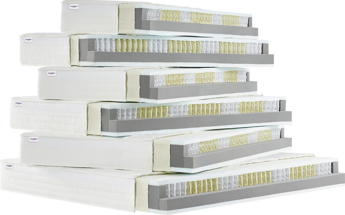 TASCHENFEDERKERNMATRATZE 80/200 cm H4 = sehr fest  - Weiss, Konventionell, Textil (80/200cm) - Sleeptex