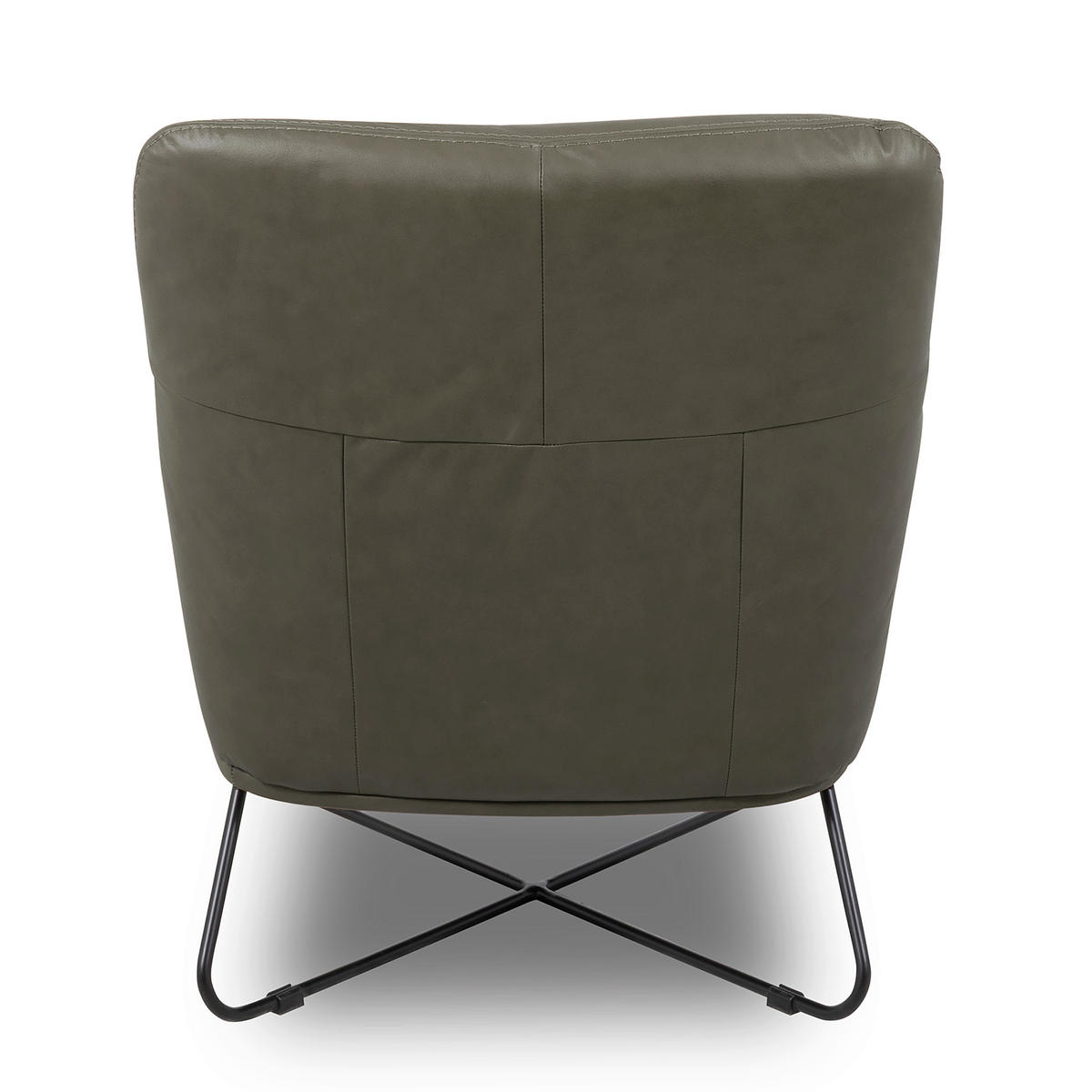 SESSELSET Echtleder Grau  - Kirschrot/Schwarz, Design, Leder/Metall (67/87/74cm) - Livetastic