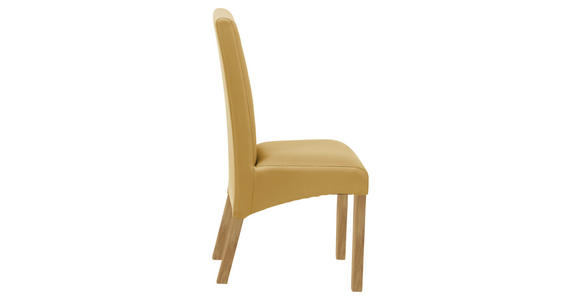 STUHL Lederlook Eichefarben, Currygelb - Currygelb/Eichefarben, KONVENTIONELL, Holz/Textil (47/102/57cm) - Carryhome