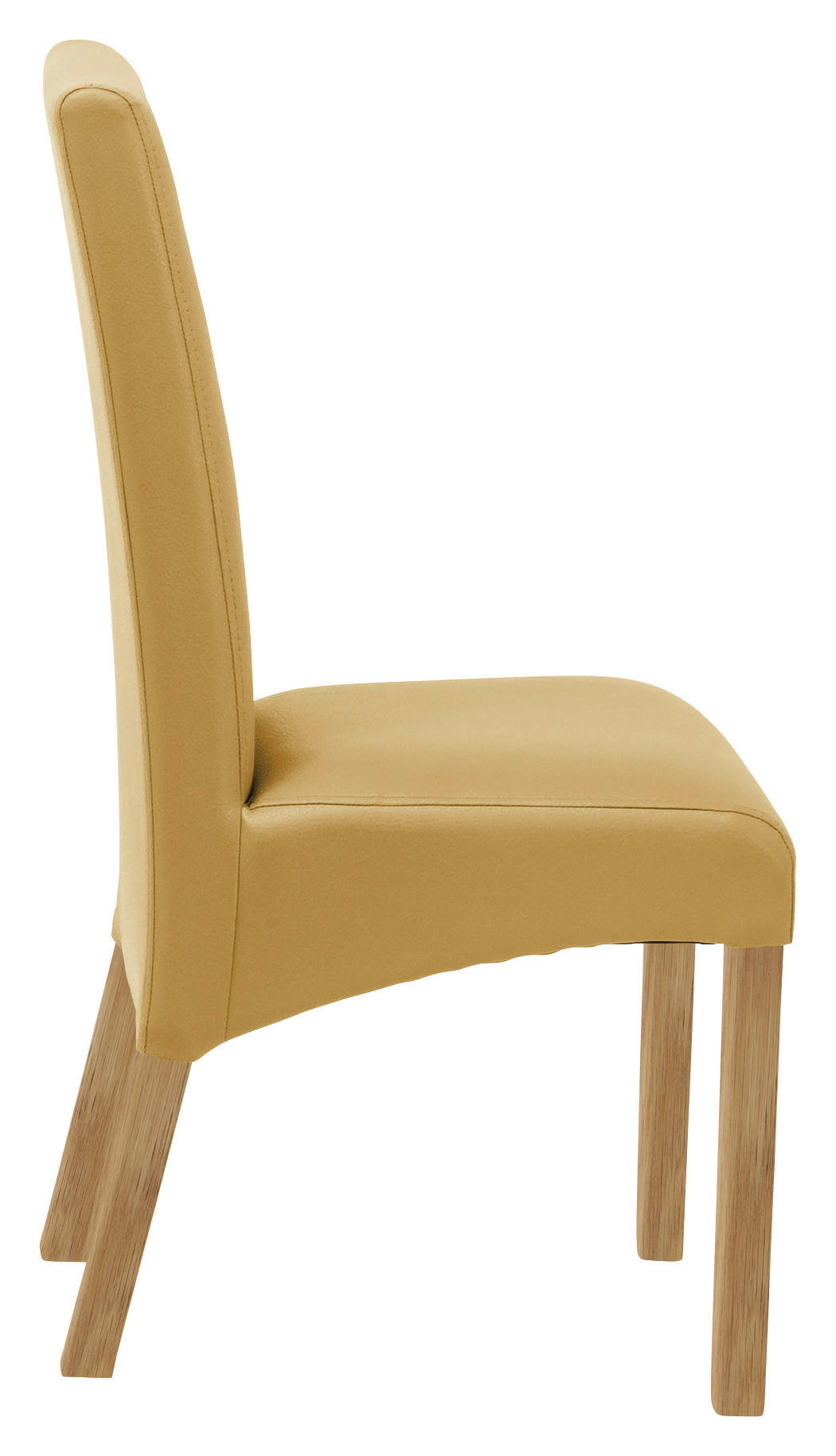 STUHL Lederlook Eichefarben, Currygelb - Currygelb/Eichefarben, KONVENTIONELL, Holz/Textil (47/102/57cm) - Carryhome