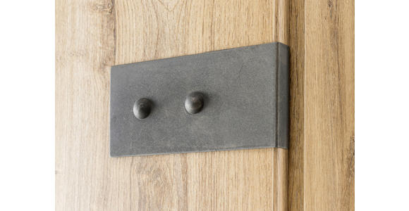 KLEIDERSCHRANK in Graphitfarben, Plankeneiche - Plankeneiche/Eichefarben, Trend, Glas/Holzwerkstoff (180/199cm) - Carryhome