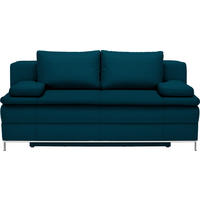 BOXSPRINGSOFA in Petrol  - Chromfarben/Petrol, Design, Textil/Metall (200/93/107cm) - Novel