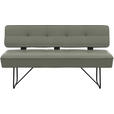 SITZBANK in Metall, Leder Graugrün  - Schwarz/Graugrün, Design, Leder/Metall (165/88/66cm) - Moderano