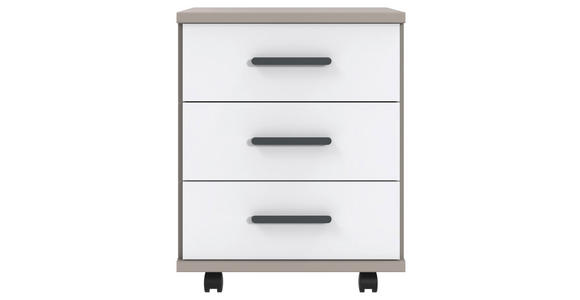 ROLLCONTAINER 46/58/40 cm  - Schwarz/Weiß, Design, Holzwerkstoff/Kunststoff (46/58/40cm) - Carryhome