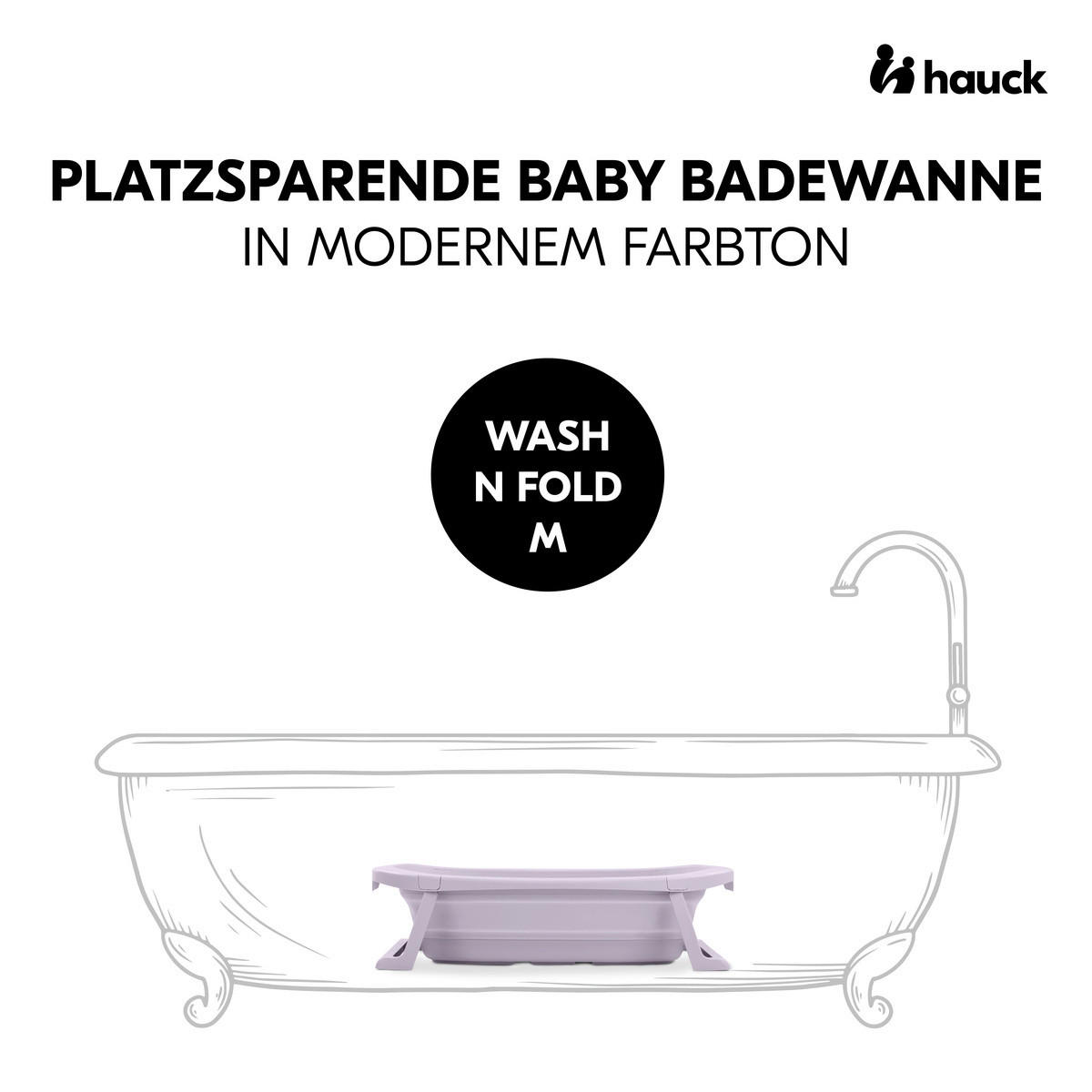 Thumbnail - Hauck Babybadewanne Wash N Fold, Lila, Kunststoff, 48x25x80 cm, Pflegen, Baden, Babybadewannen
