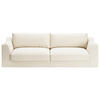 BIGSOFA Chenille, Flachgewebe Creme  - Creme/Schwarz, Design, Kunststoff/Textil (276/90/109cm) - home24