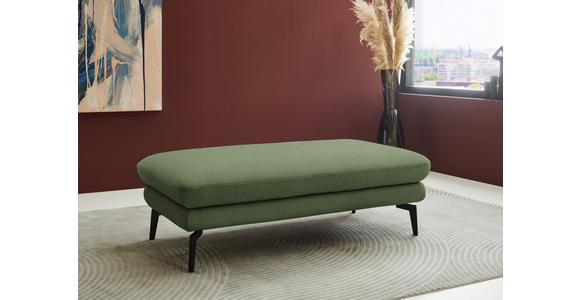 ECKSOFA  in Chenille, Flachgewebe Grün  284/180 cm  - Schwarz/Grün, Design, Textil/Metall (284/180cm) - Dieter Knoll
