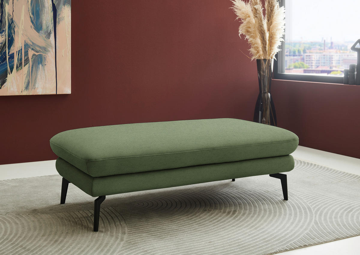 ECKSOFA  in Chenille, Flachgewebe Grün  284/180 cm  - Schwarz/Grün, Design, Textil/Metall (284/180cm) - Dieter Knoll