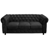 CHESTERFIELD-SOFA in Samt Anthrazit  - Wengefarben/Anthrazit, Basics, Holz/Textil (205/80/90cm) - P & B