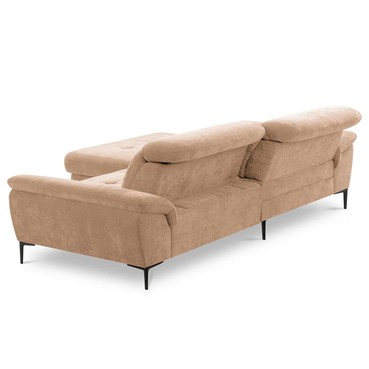 ECKSOFA 195/268 cm PRADO in Webstoff Rotbraun Bettkasten, Kopfteilverstellung, Sitztiefenverstellung  195/268 cm  - Rotbraun/Schwarz, Design, Textil/Metall (195/268cm) - Livetastic