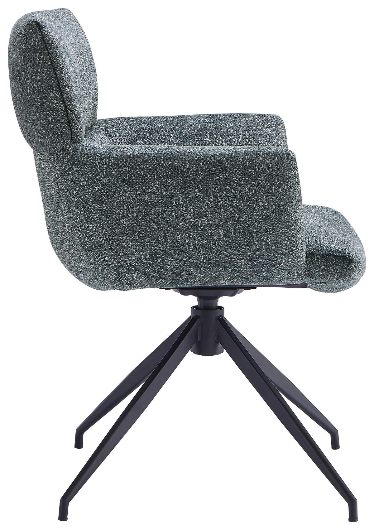ARMLEHNSTUHL  in Eisen Leinenoptik  - Anthrazit/Schwarz, Design, Textil/Metall (64/86/63cm) - Dieter Knoll