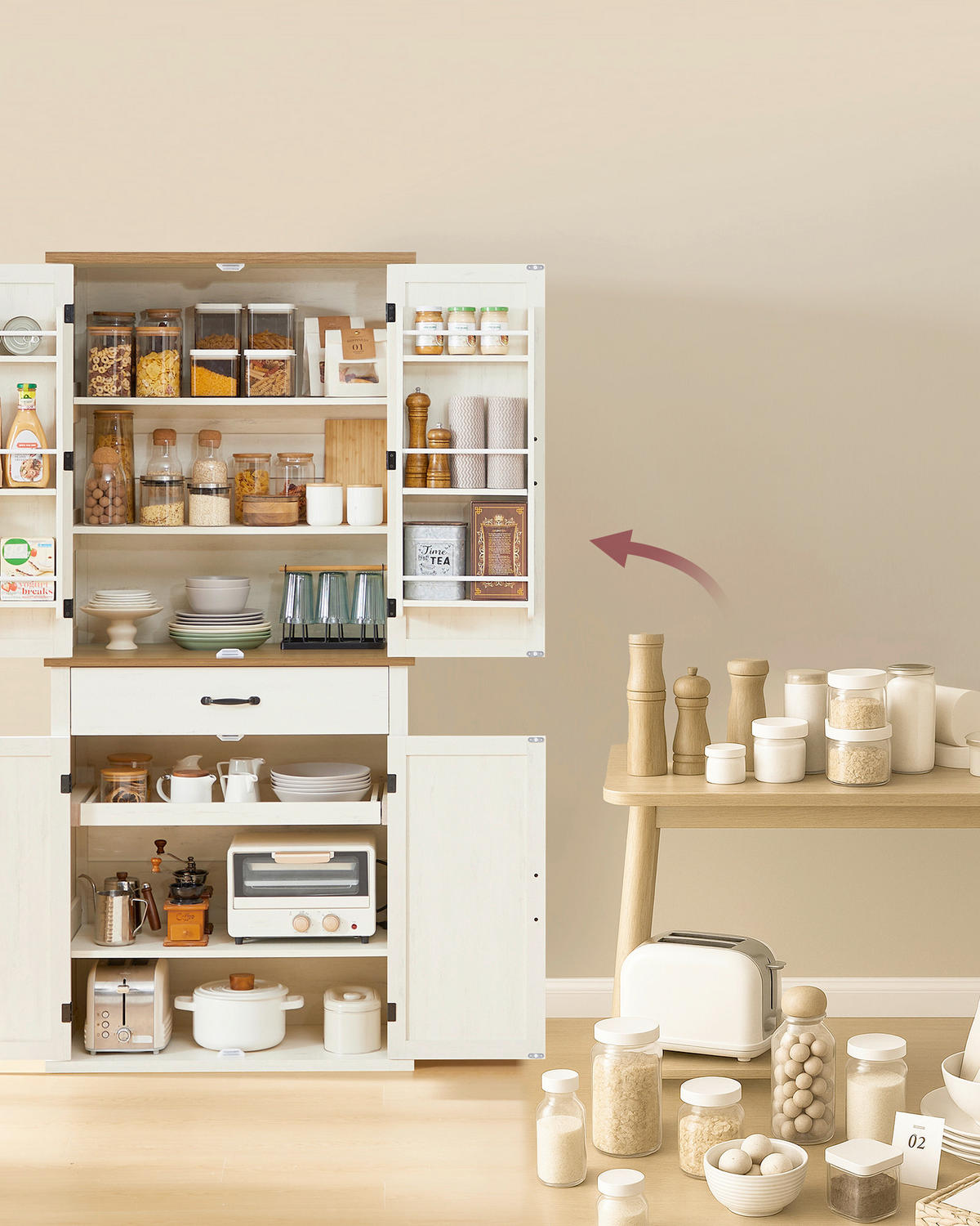BUFFET 80/178,6/40 cm  in Braun, Weiß  - Schwarz/Weiß, Trend, Holzwerkstoff/Metall (80/178,6/40cm) - Boxxx