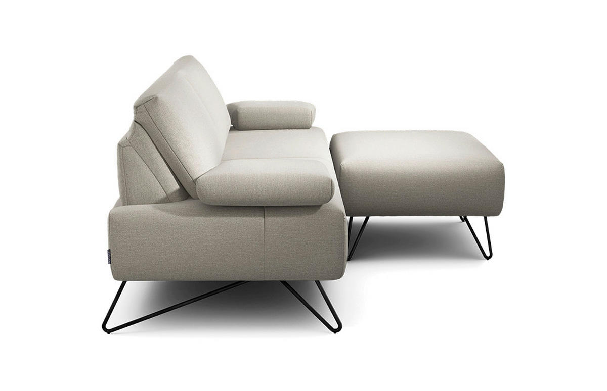2,5-SITZER Chenille Naturfarben  - Schwarz/Naturfarben, Design, Textil/Metall (204-234/85/86-94cm) - SENSOO