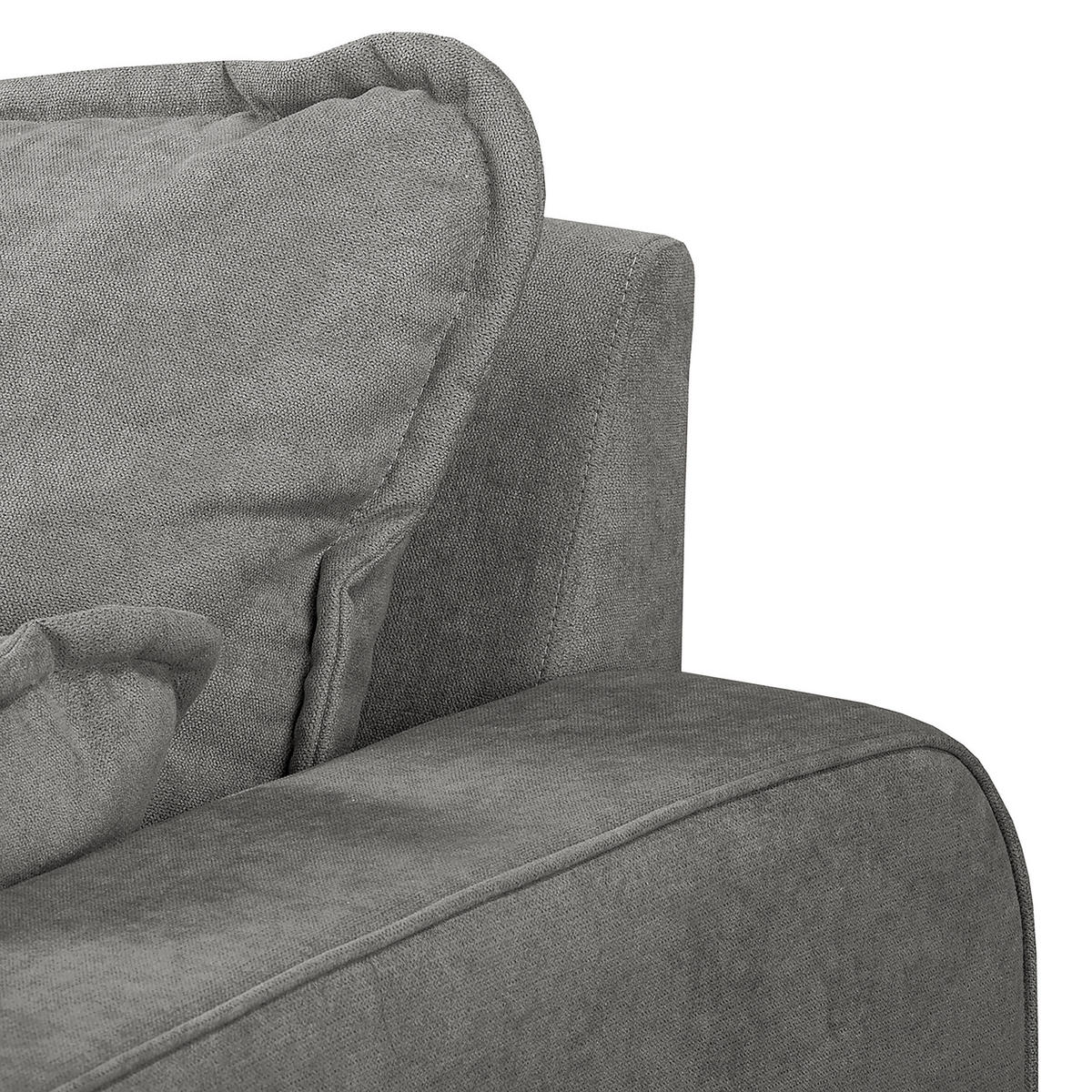 ECKSOFA Beata Grau Mikrofaser  - Wengefarben/Grau, Design, Holz/Textil (230/150cm) - Livetastic