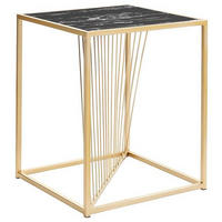 POMOĆNI STOČIĆ   - bela/zlatna, Trendi, metal/pločasti materijal (38/38/46cm) - Xora