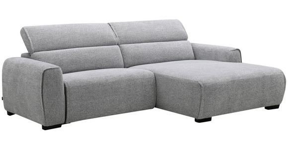 ECKSOFA in Mikrofaser Hellgrau  256/172 cm  - Hellgrau/Schwarz, Design, Textil/Metall (256/172cm) - Carryhome