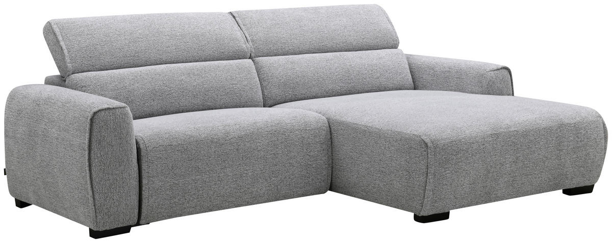ECKSOFA Hellgrau Mikrofaser  - Hellgrau/Schwarz, Design, Textil/Metall (256/172cm) - Carryhome