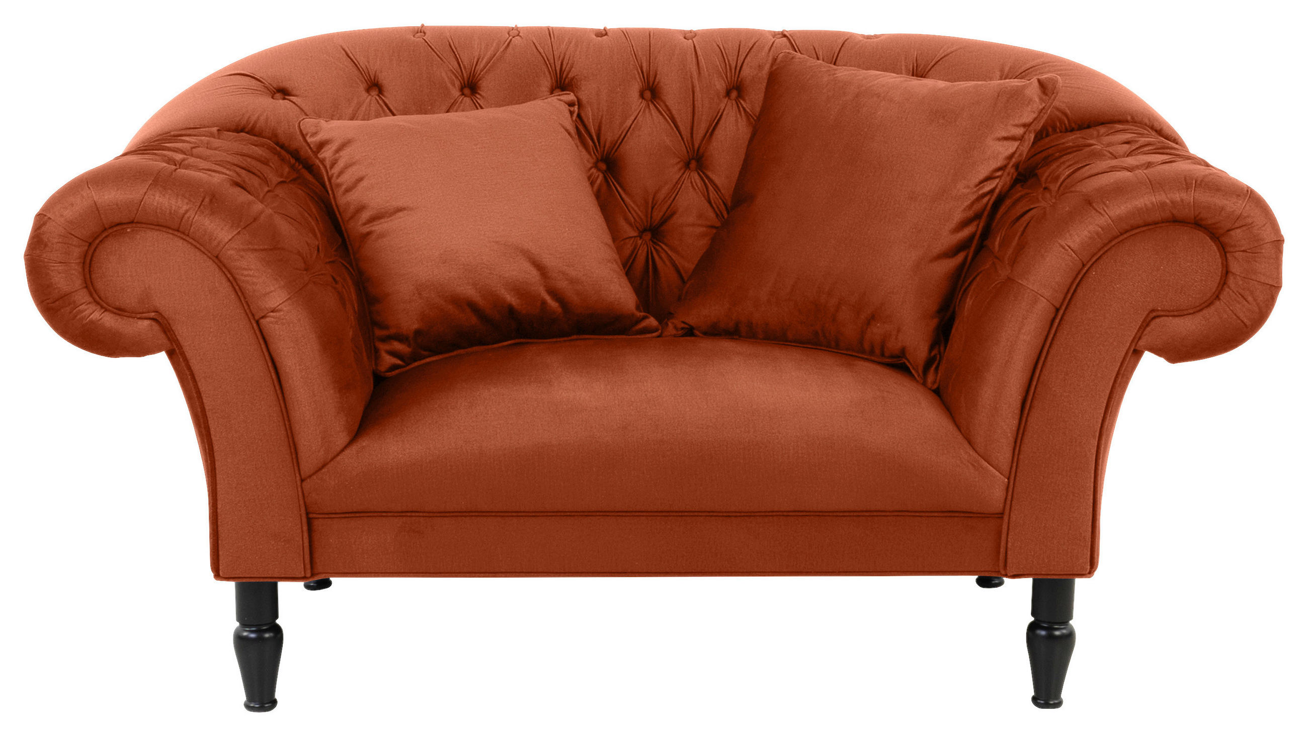 XXL-SESSEL Velours Rostfarben    - Rostfarben/Schwarz, Design, Holz/Textil (180/94/103cm) - MID.YOU