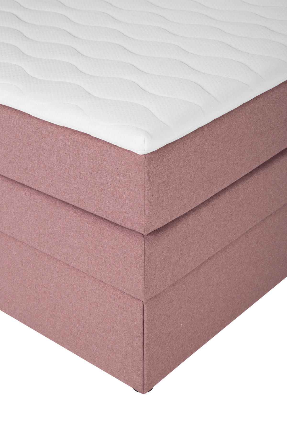 BOXSPRINGBETT 140/200 cm,  in Altrosa  - Schwarz/Altrosa, Design, Kunststoff/Textil (140/200cm) - Welnova